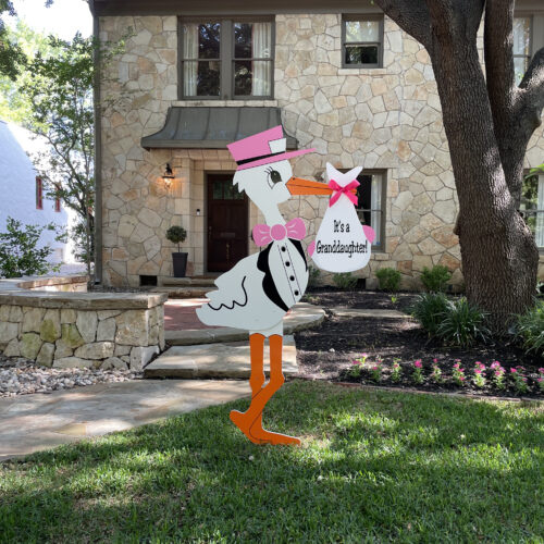 Pink Stork Sign, Birth Announcement Yard Sign in Kingsport, Johnson City, Bristol & More